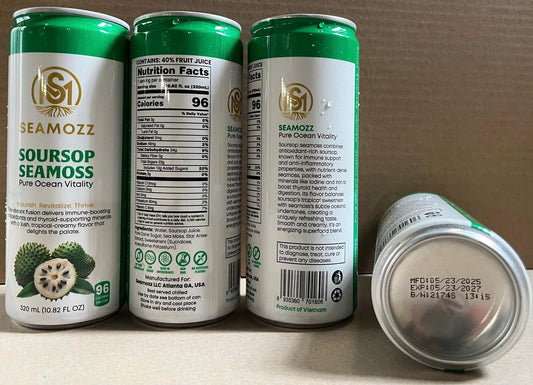 Soursop Seamoss - Pure Ocean Vitality (12 Cans, 320 ml Each)